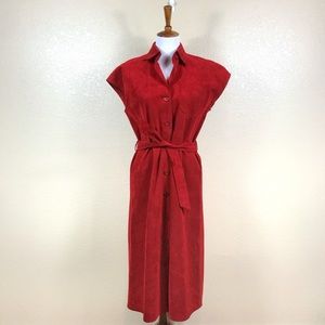 Vintage blassport Bill Blass ultrasuede tie waist shirt dress